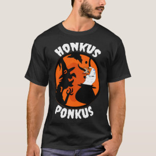 Honkus Ponkus Duck Goose Halloween zwarte labpuppy T-shirt