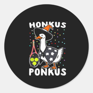 Honkus Ponkus Funny Goose Halloween Costume Tennis Ronde Sticker