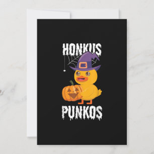 Honkus Ponkus Grappige Eend Halloween Heks Ontwerp Feestdagenkaart