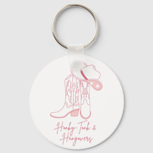 Honky Tonk en kater ontwerp Cowboylaarzen Sleutelhanger