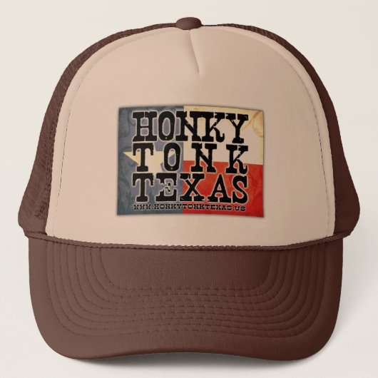 Honky Tonk Texas Flag Trucker Pet (Voorkant)
