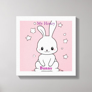 Honney Bunny Canvas Afdruk