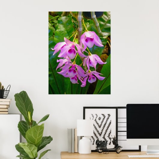 Honohono Orchids en Ferns Poster (Thuiskantoor)
