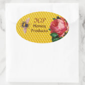 HONOIE EN PINK ROSE, BEEKEEPER MONOGRAM OVALE STICKER (Tas)
