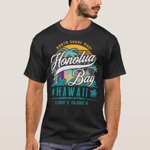 Honolua Bay North Shore Maui Hawaii Retro Sun Surf T-shirt