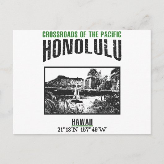 Honolulu Briefkaart (Voorkant)