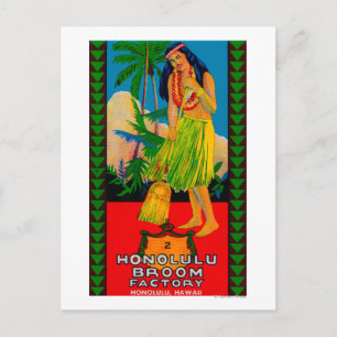 Honolulu Broom Handle LabelHonolulu, HI Briefkaart