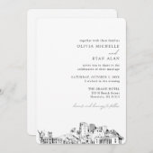 Honolulu bruiloft elegante skyline uitnodiging (Voorkant / Achterkant)