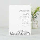 Honolulu bruiloft elegante skyline uitnodiging (Staand voorkant)