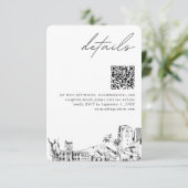 Honolulu Bruiloft Moderne Details QR Code Informatiekaartje (Staand voorkant)