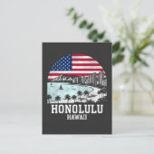 Honolulu City Hawaii American Flag Briefkaart (Staand voorkant)