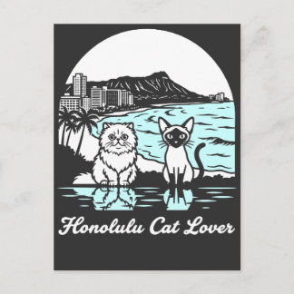 Honolulu City Hawaii Cat Lover Briefkaart
