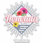 Honolulu City Hawaii Verenigde Staten  Verenigde S Sticker (Voorkant)