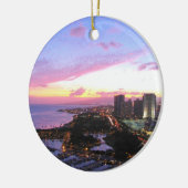 Honolulu cityscape Hawaii sunset Keramisch Ornament (Links)