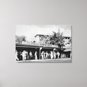 Honolulu, HA - Uitzicht van de Honolulu Canvas Afdruk