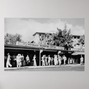 Honolulu, HA - Uitzicht van de Honolulu Poster