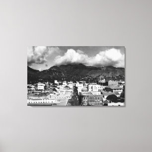 Honolulu, HA - Uitzicht van de stad van de Aloha-t Canvas Afdruk