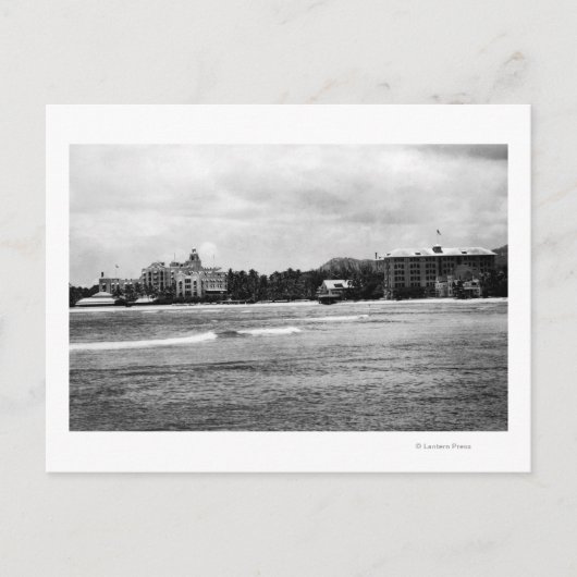 Honolulu, HA - Uitzicht van Moana & Royal Hawaiian Briefkaart (Voorkant)