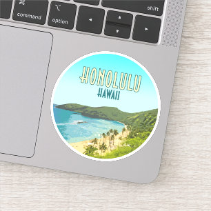 Honolulu Hanauma Bay Beach Hawaii Vintage Sticker