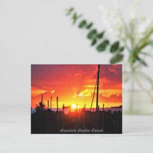 Honolulu Harbor Sunset Briefkaart
