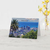 Honolulu, Hawaï pittoresk stadsbeeld Kaart (Gele Bloem)