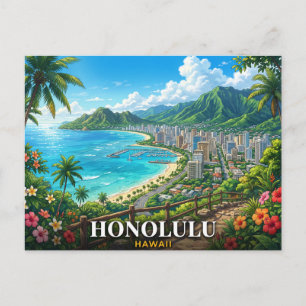 Honolulu Hawaï Reis Briefkaart