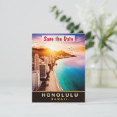 Honolulu, Hawaï, Reisansichtkaart, Save The Date (Staand voorkant)