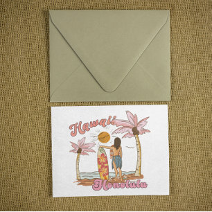 Honolulu Hawaï Retro Surf Tropisch Strand Briefkaart
