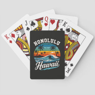 Honolulu Hawaï Surferszonsondergang Pokerkaarten