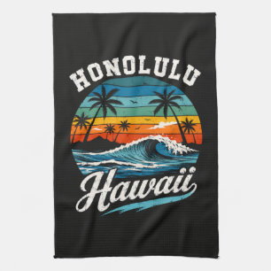 Honolulu Hawaï Surferszonsondergang Theedoek