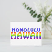 Honolulu Hawaii arc-en-ciel mots carte postale (Debout devant)