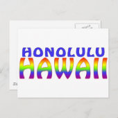 Honolulu Hawaii arc-en-ciel mots carte postale (Devant / Derrière)