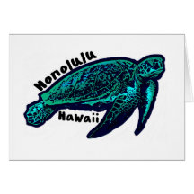 Honolulu Hawaii artistiek zee schildpad wenskaart