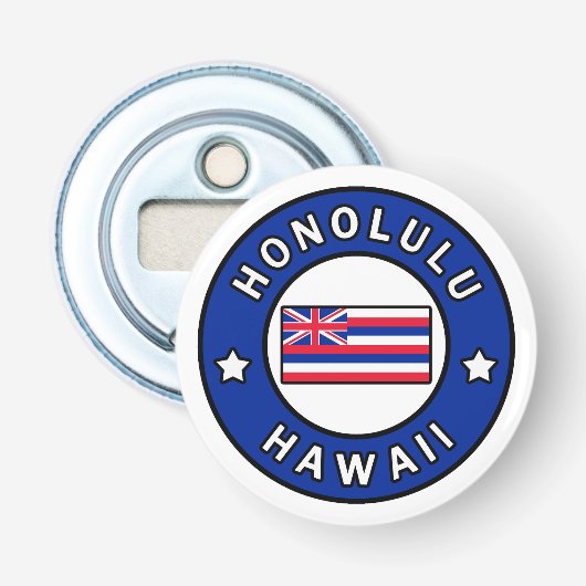 Honolulu Hawaii Button Flesopener (Voorkant)