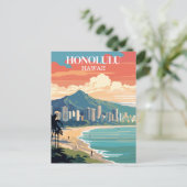 Honolulu, Hawaii : Carte postale Vintage Voyage (Debout devant)