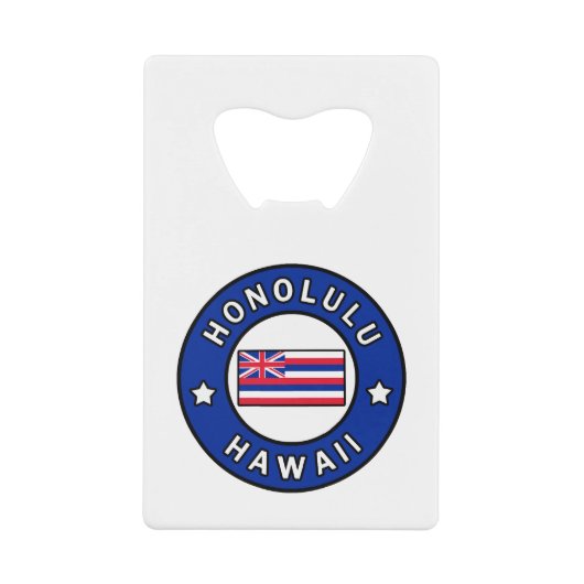 Honolulu Hawaii Kredietkaart Flessenopener (Voorkant)