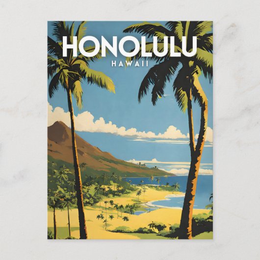 Honolulu Hawaii nostalgische vintage reizen Briefkaart (Voorkant)