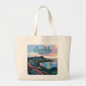 Honolulu Hawaii Oahu Waikiki Beach Diamondhead Grote Tote Bag (Voorkant)