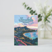 Honolulu Hawaii Oahu Waikiki Carte Diamondhead (Debout devant)