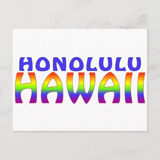 Honolulu Hawaii regenboogwoorden briefkaart (Voorkant)