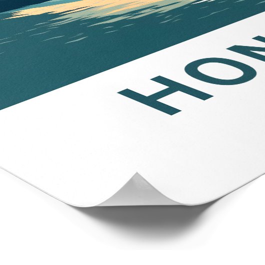 Honolulu Hawaii Reisprint Poster (Hoek)