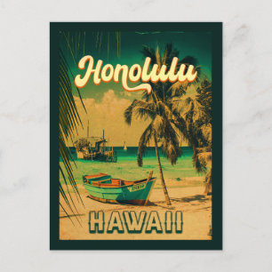 Honolulu Hawaii  Retro Palmbomen 60s Briefkaart