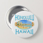 Honolulu Hawaii Ronde Button 7,6 Cm (Voorkant /achterkant)