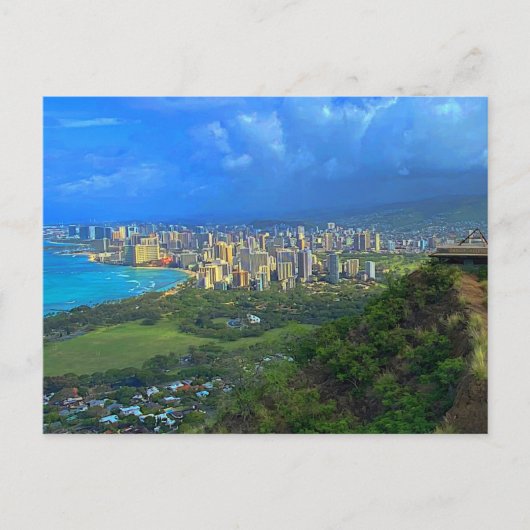 Honolulu, Hawaii Skyline #1 Briefkaart (Voorkant)