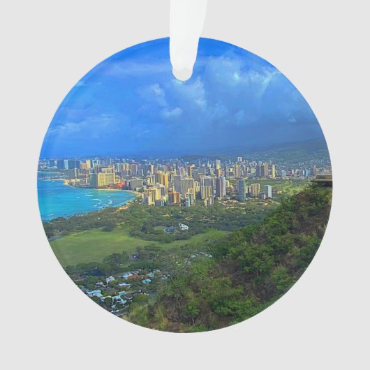 Honolulu, Hawaii Skyline #1 Ornament (voorkant)