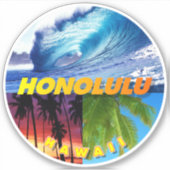 Honolulu Hawaii Sticker (Voorkant)