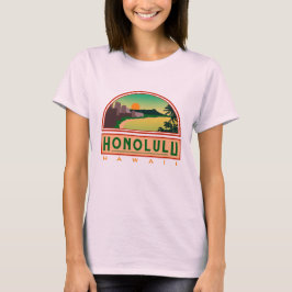Honolulu Hawaii Sunrise Pink T-Shirt