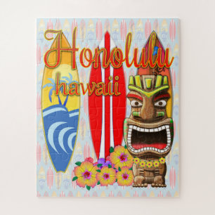 Honolulu Hawaii Tiki Surf Legpuzzel