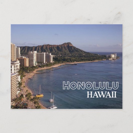 Honolulu, Hawaii Travel Briefkaart (Voorkant)
