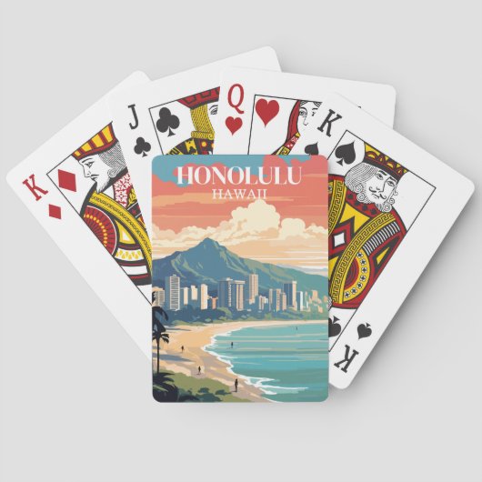 Honolulu, Hawaii: Travel Vintage Pokerkaarten (Achterkant)